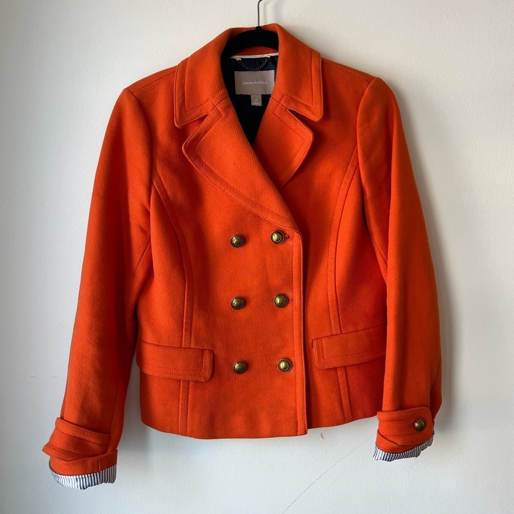 Double-Breasted Banana Republic orange long sleeve elegant blazer size medium